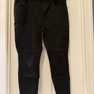 AE Black Distressed Skinny Jeans